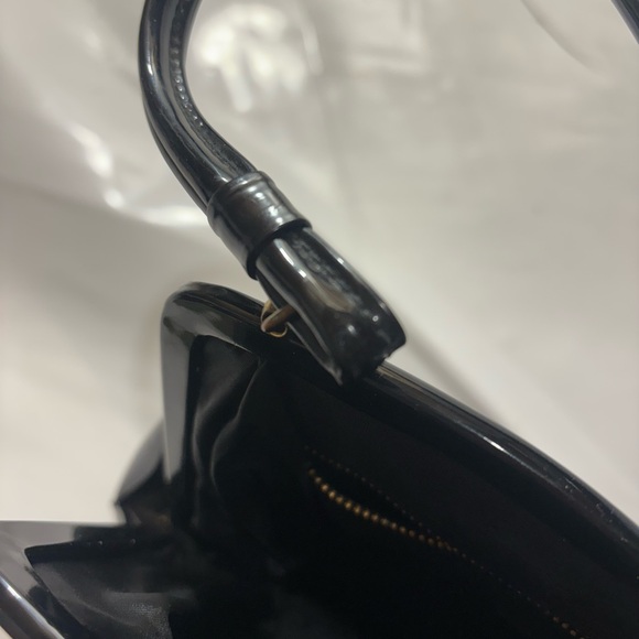 Elegant Vintage Patent Leather Black -“Theodor”Women's HandBag - Picture 8 of 12